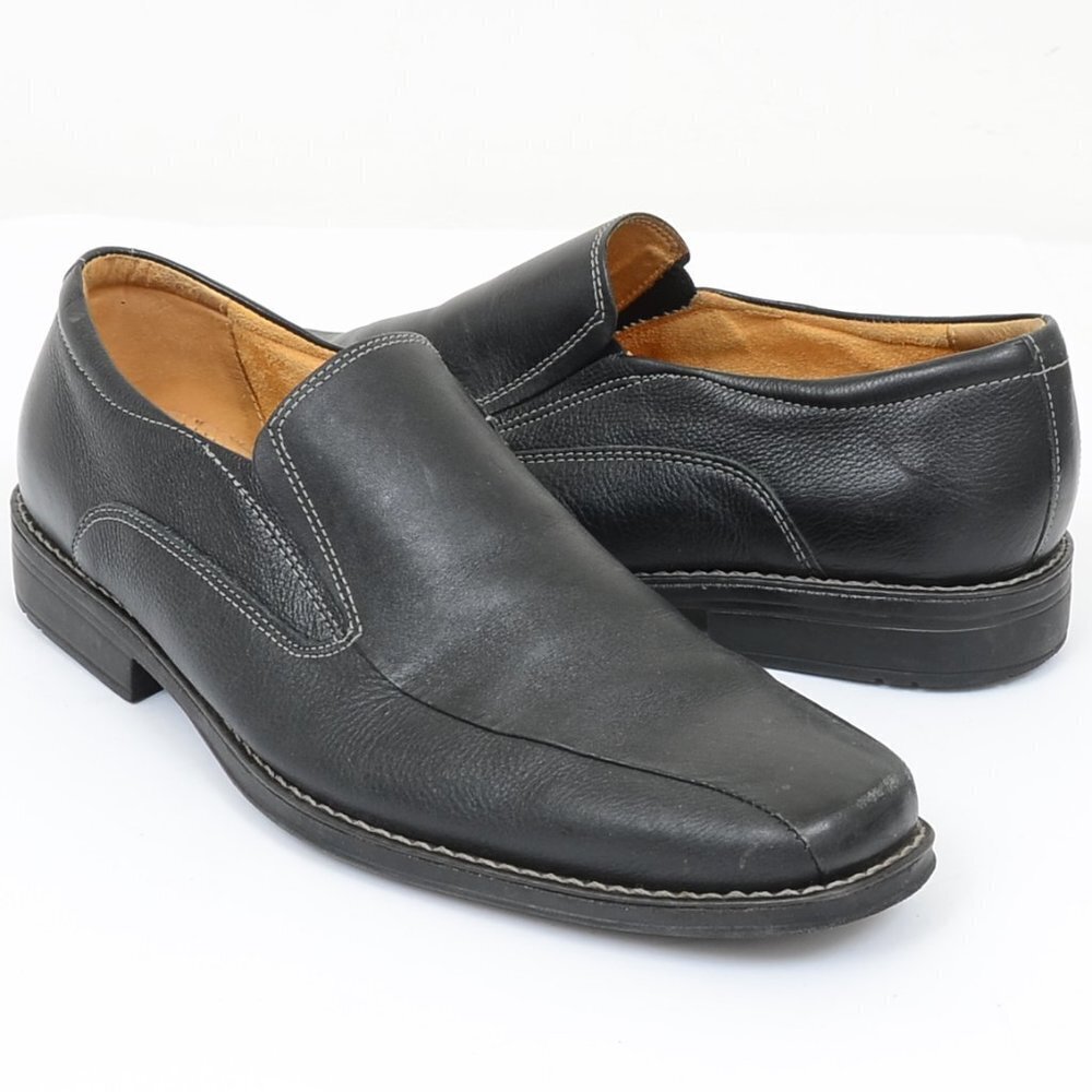 Sandro Moscoloni Men's‎ 12D Genuine Leather Plain Toe Slip On Loafer Preppy